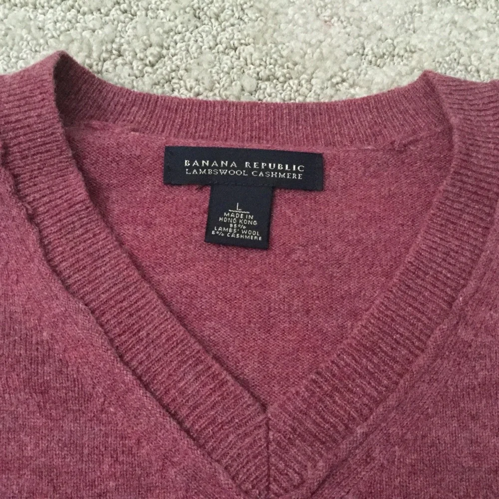 Banana Republic Lambs Wool Cashmere Red Sweater Size Large Fall Winter Basic